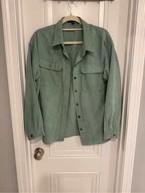 Velvet Heart Light Green Corduroy Shacket